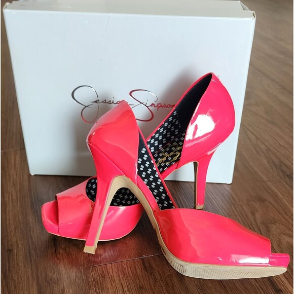 IN BOX Womens Size 8.5M Jessica Simpson HOT FUCHSIA Josette Platform Heels - Picture 3 of 8